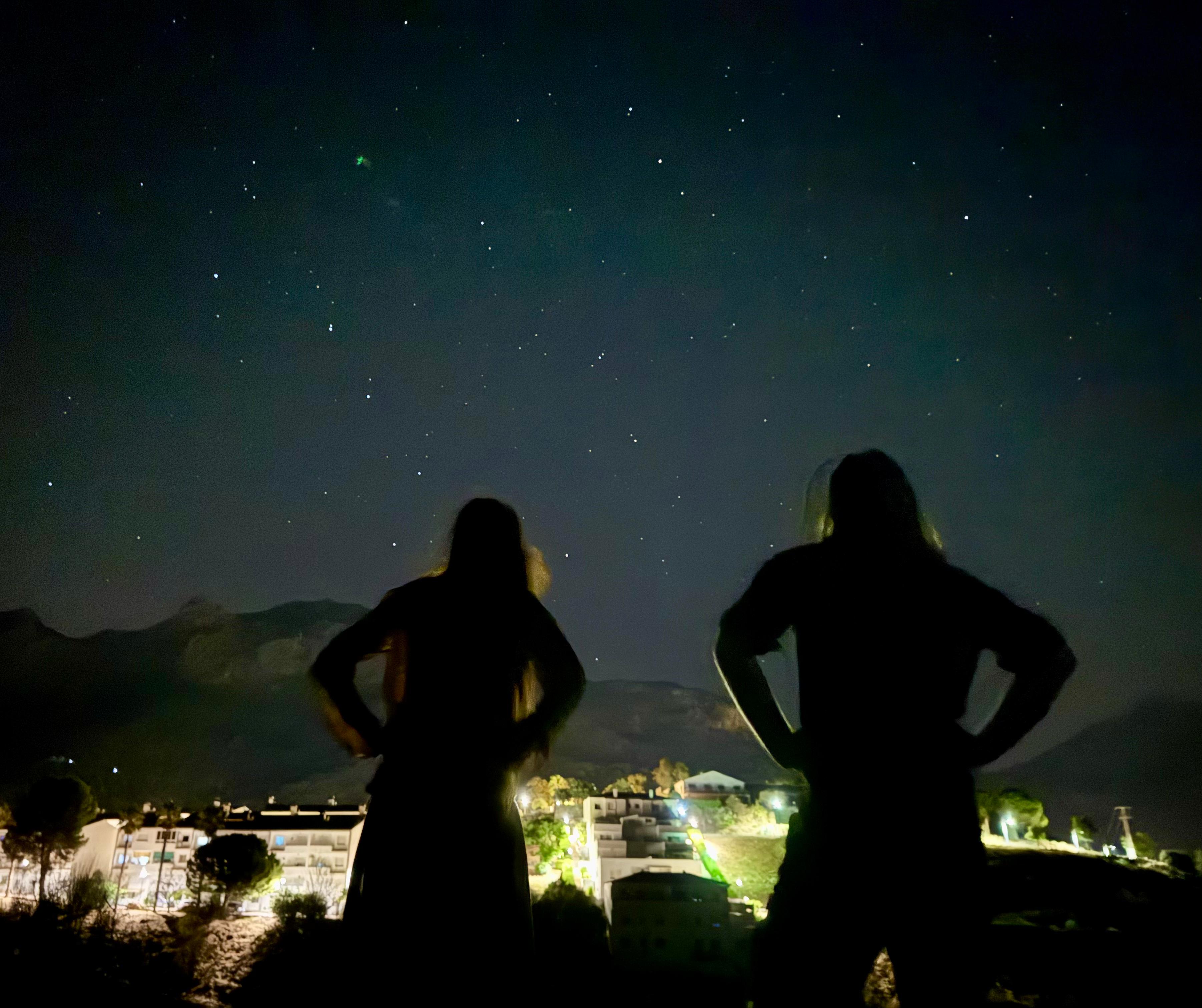 Both of us looking into Cortes from a mountain